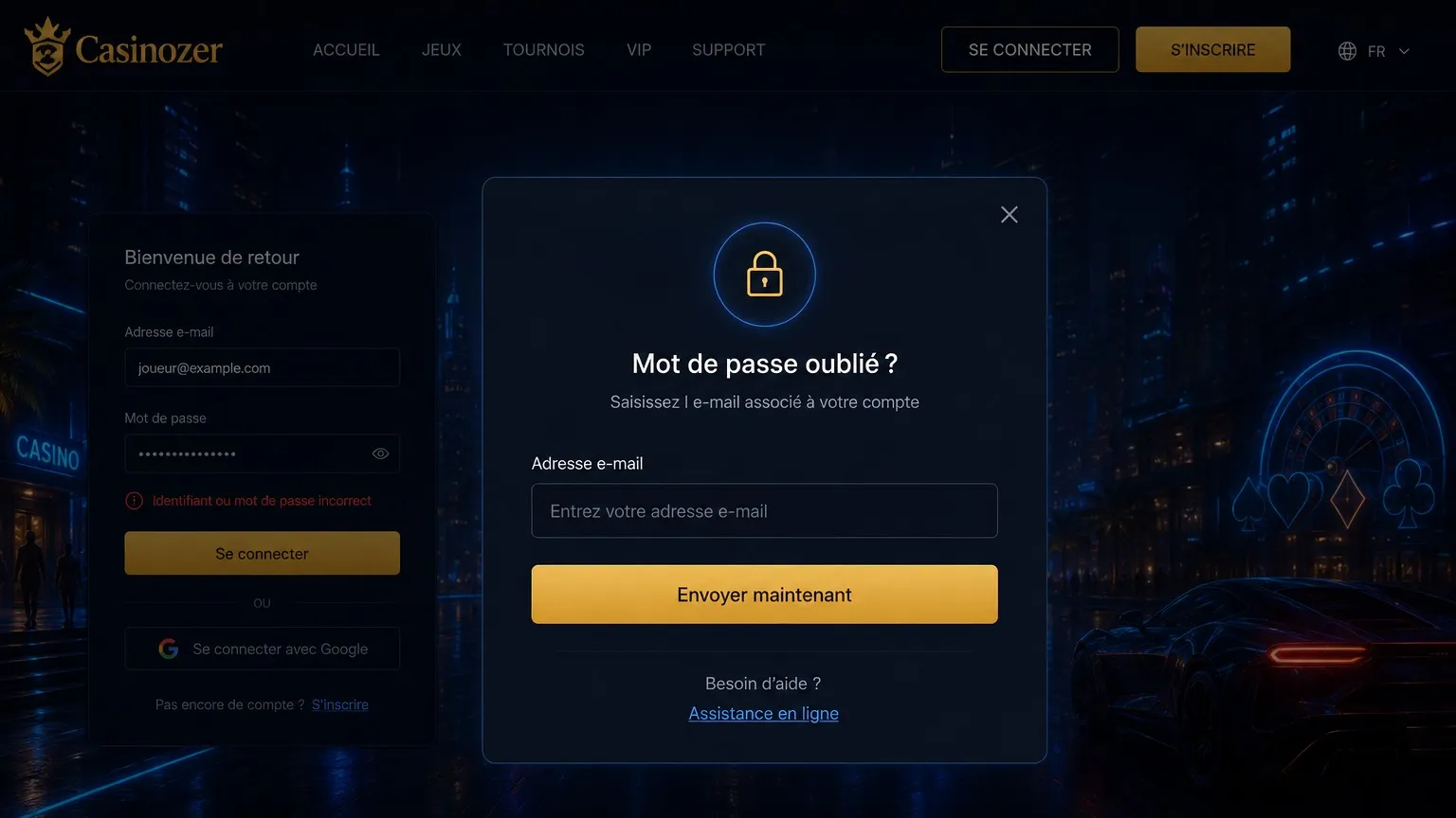 Accéder à la page connexion — Casinozer connexion