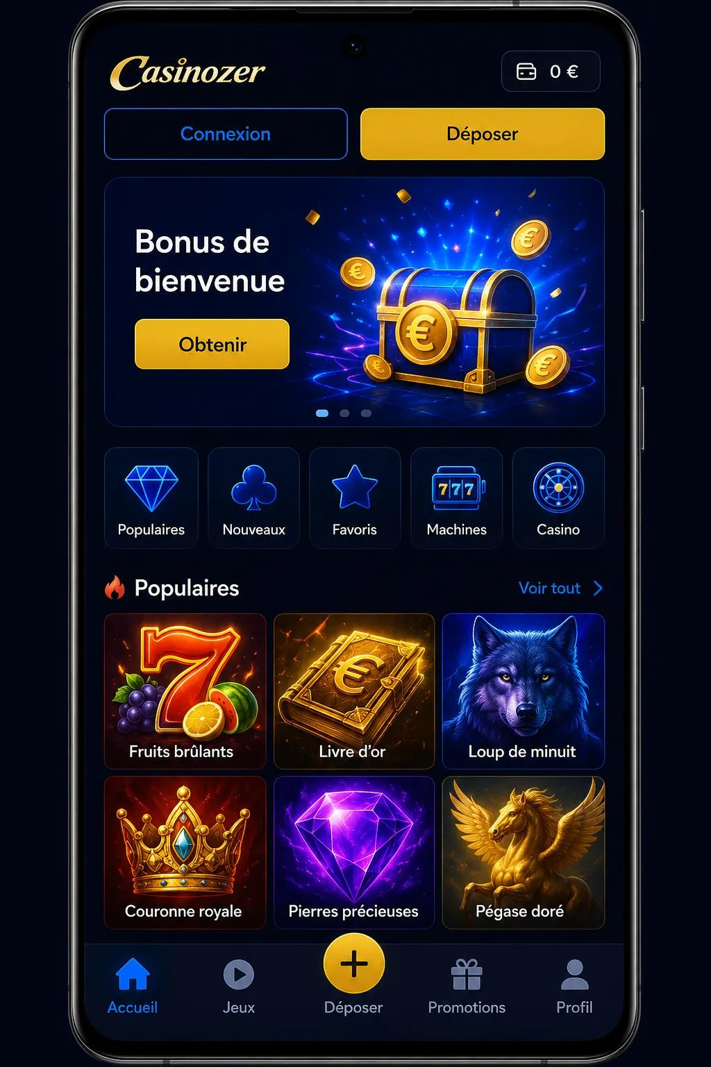 Configuration requise Android — Casinozer application