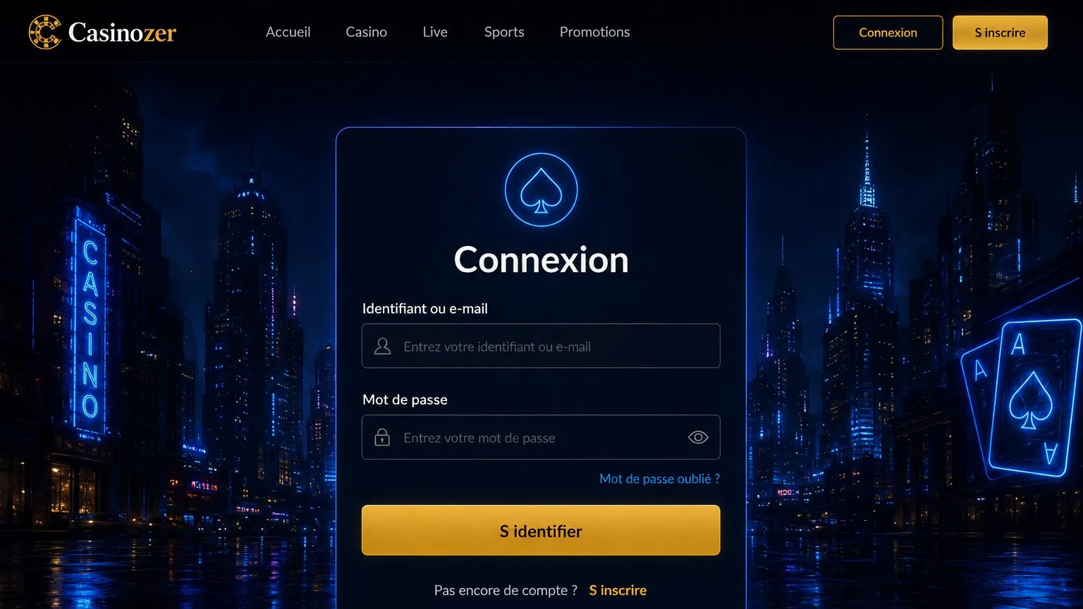 Options de connexion disponibles sur Casinozer — Casinozer connexion