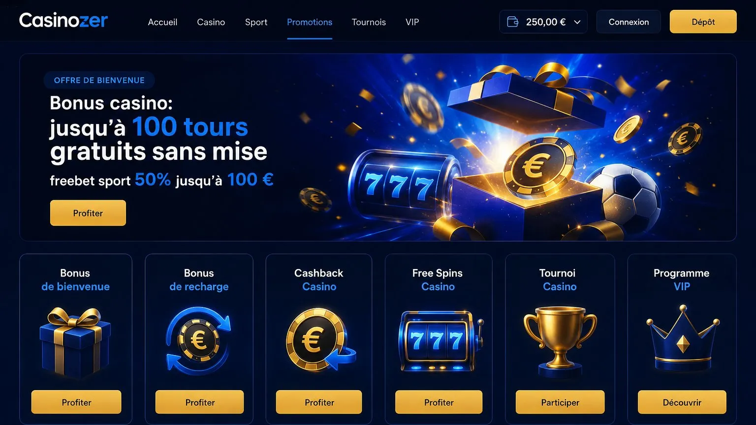 Offres de bienvenue pour les nouveaux joueurs — Casinozer